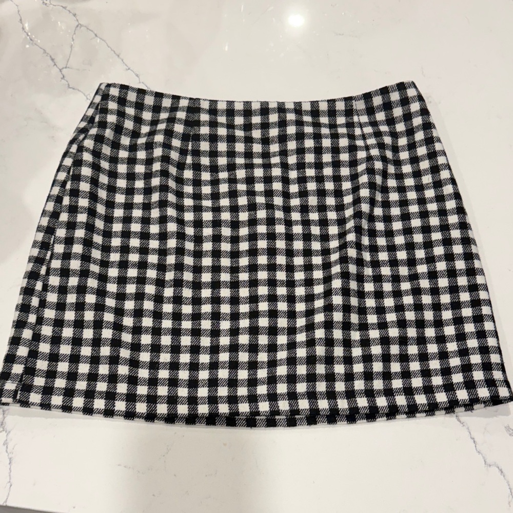Forever 21 Black and White Plaid Mini Skirt